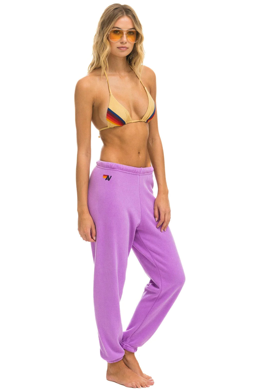 Aviator Nation Bolt Sweatpants Neon Purple Neon Pink