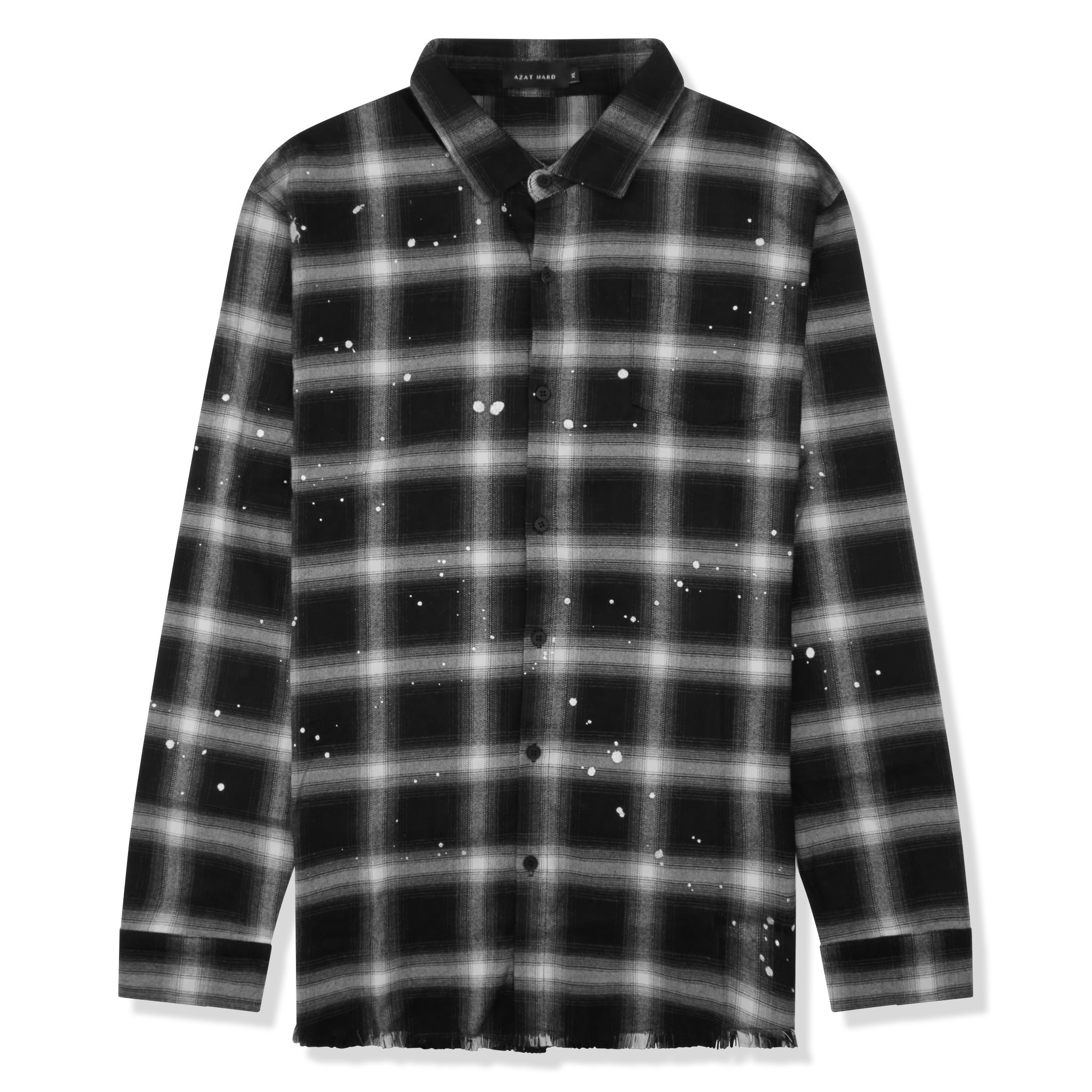 Azat Mard Men's Black Check Logo Shirt