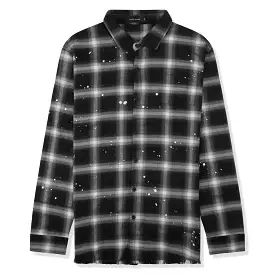 Azat Mard Men's Black Check Logo Shirt