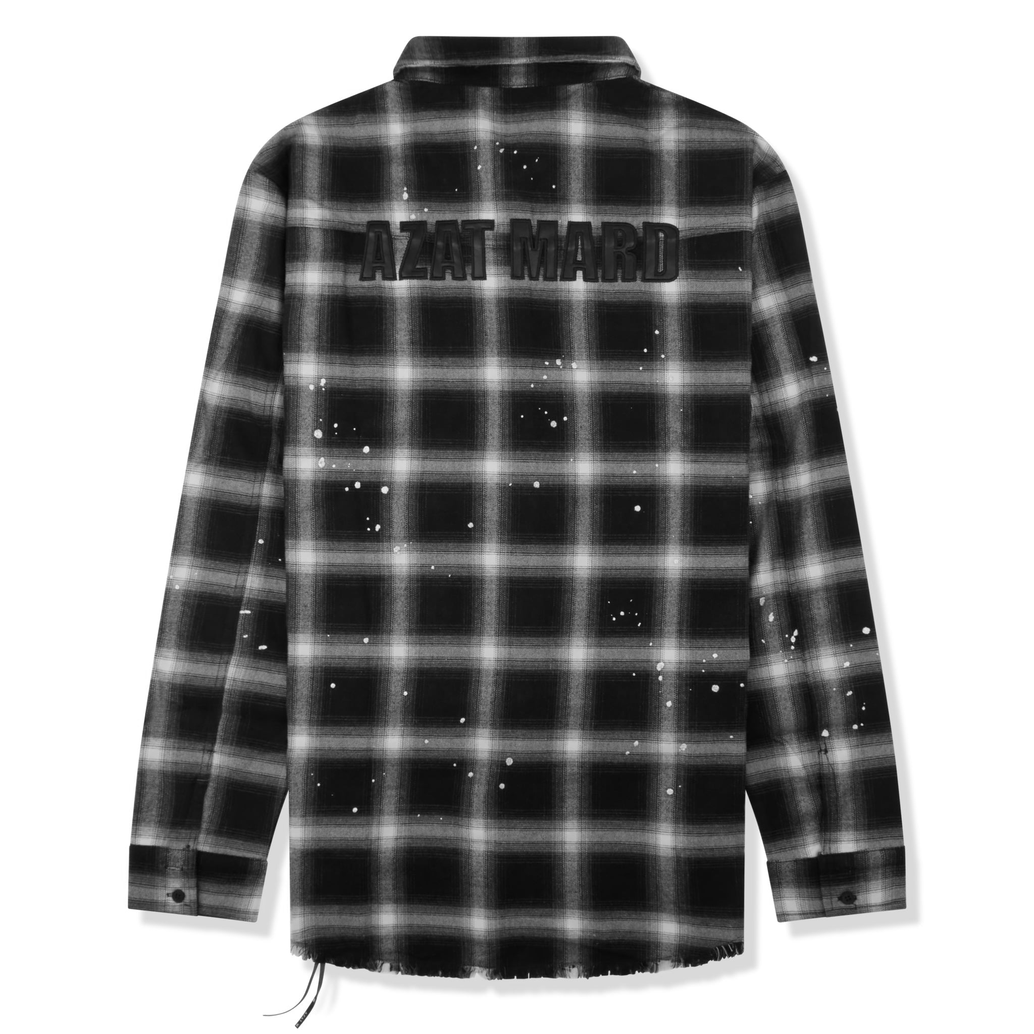 Azat Mard Men's Black Check Logo Shirt