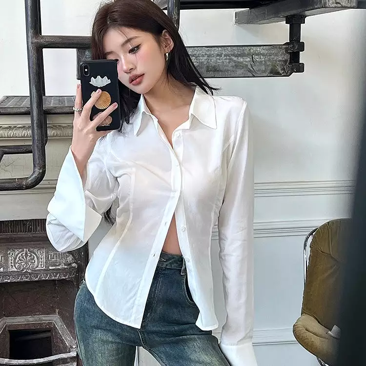 White Shirt with Back Lace-Up