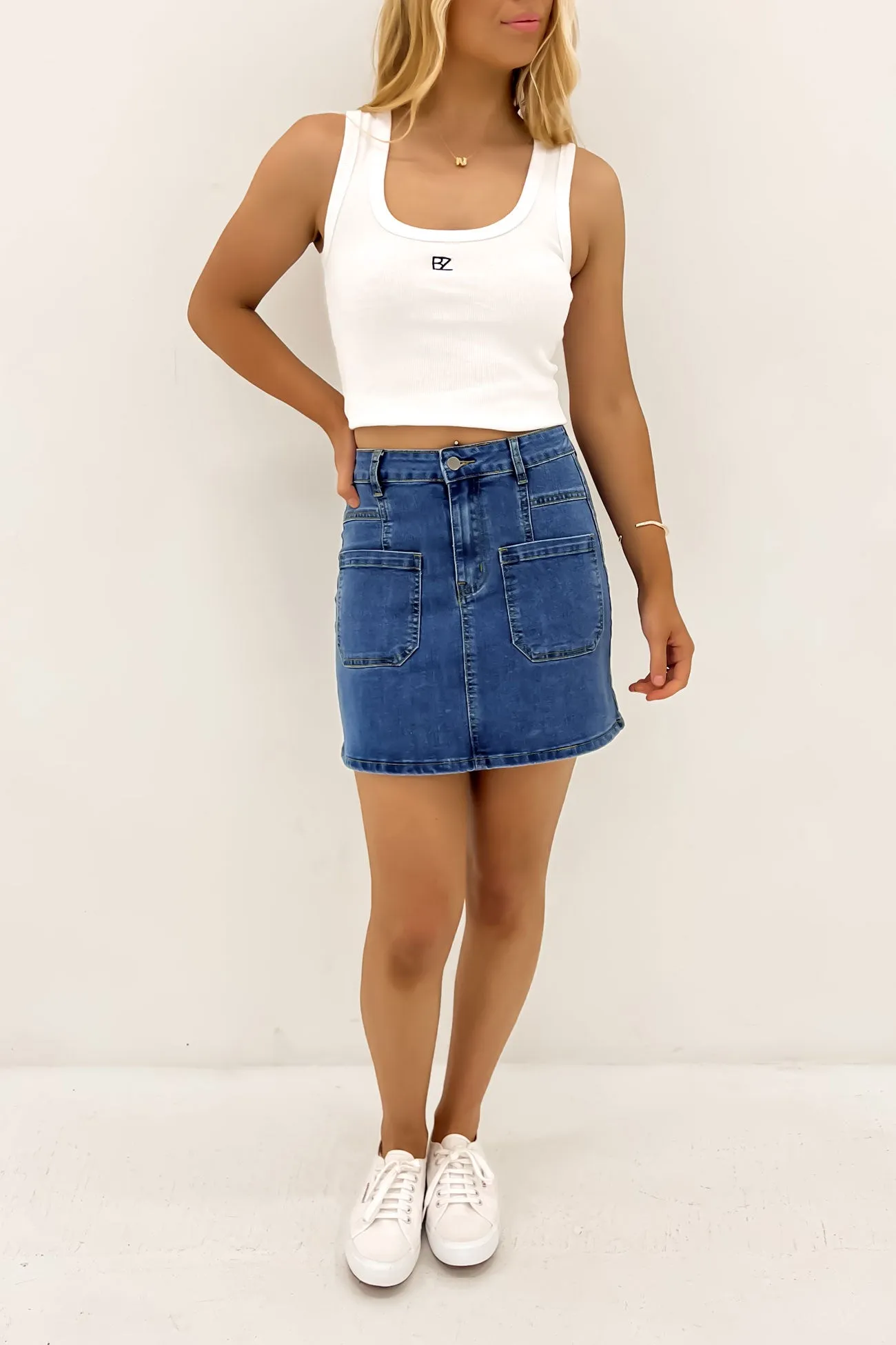 Baldwin Denim Dark Blue Mini Skirt