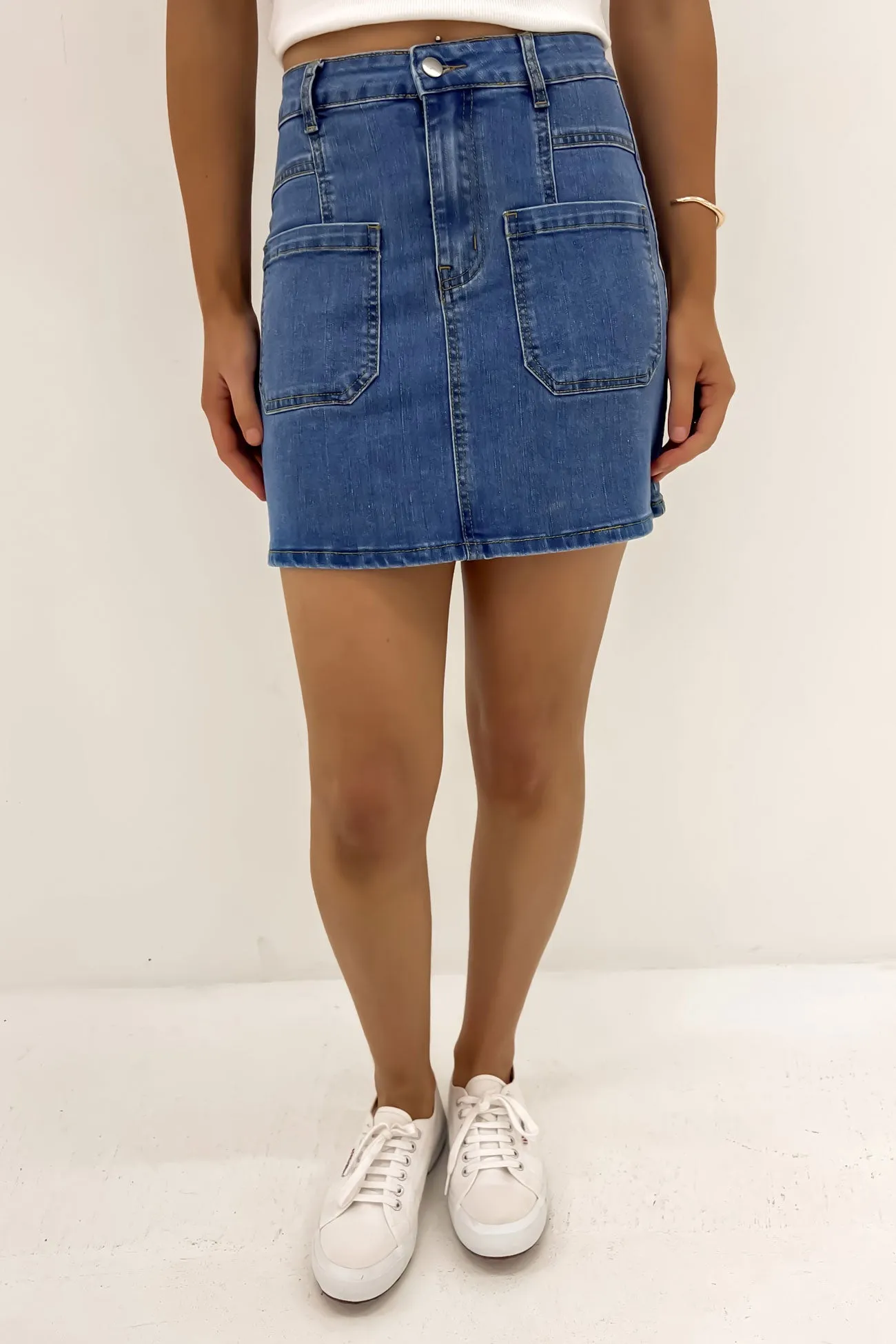 Baldwin Denim Dark Blue Mini Skirt