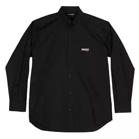 Balenciaga Black Political Campaign Button Shirt Embroidery - Buy Now