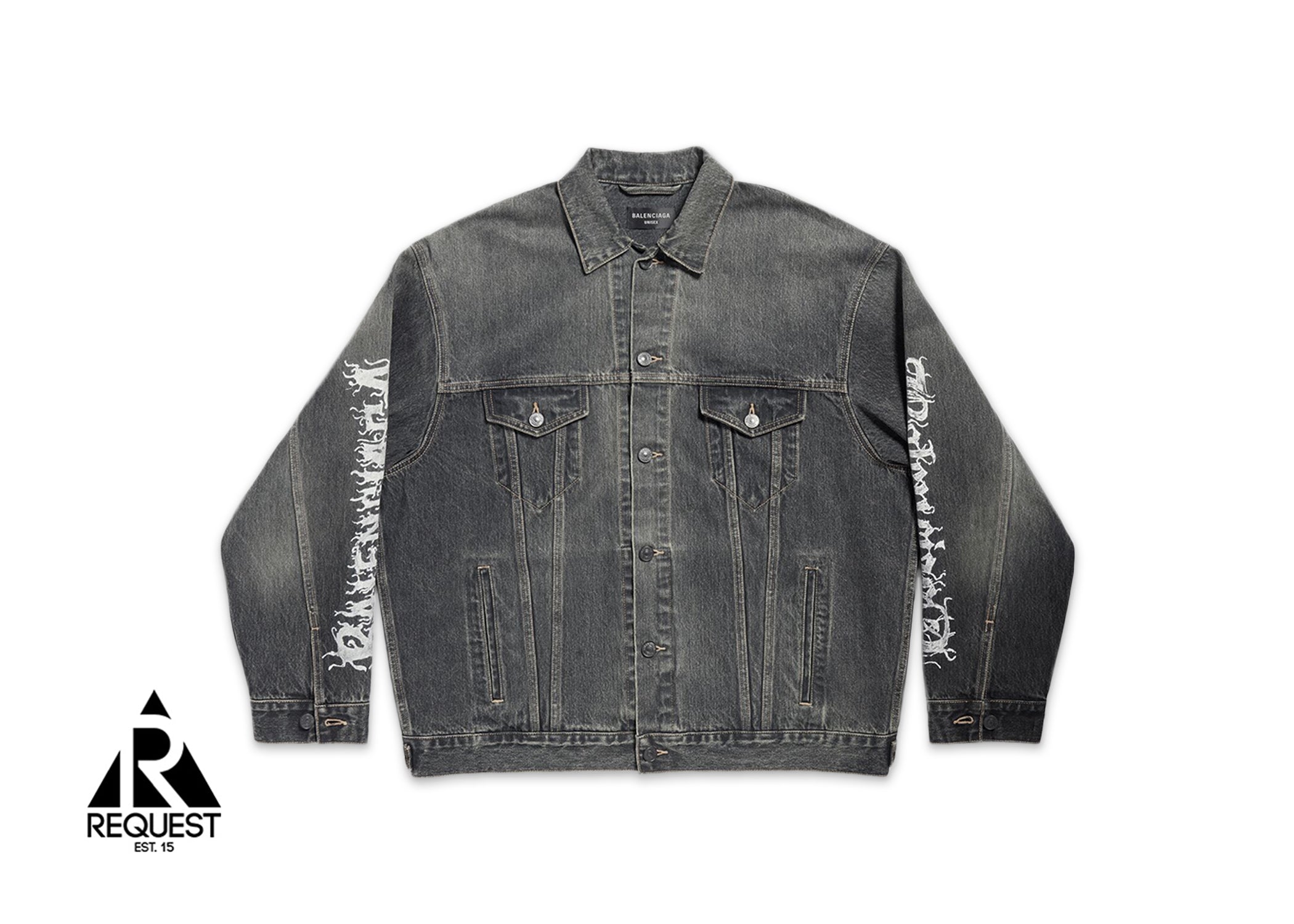 Balenciaga Oversized Denim Jacket - Black Metal