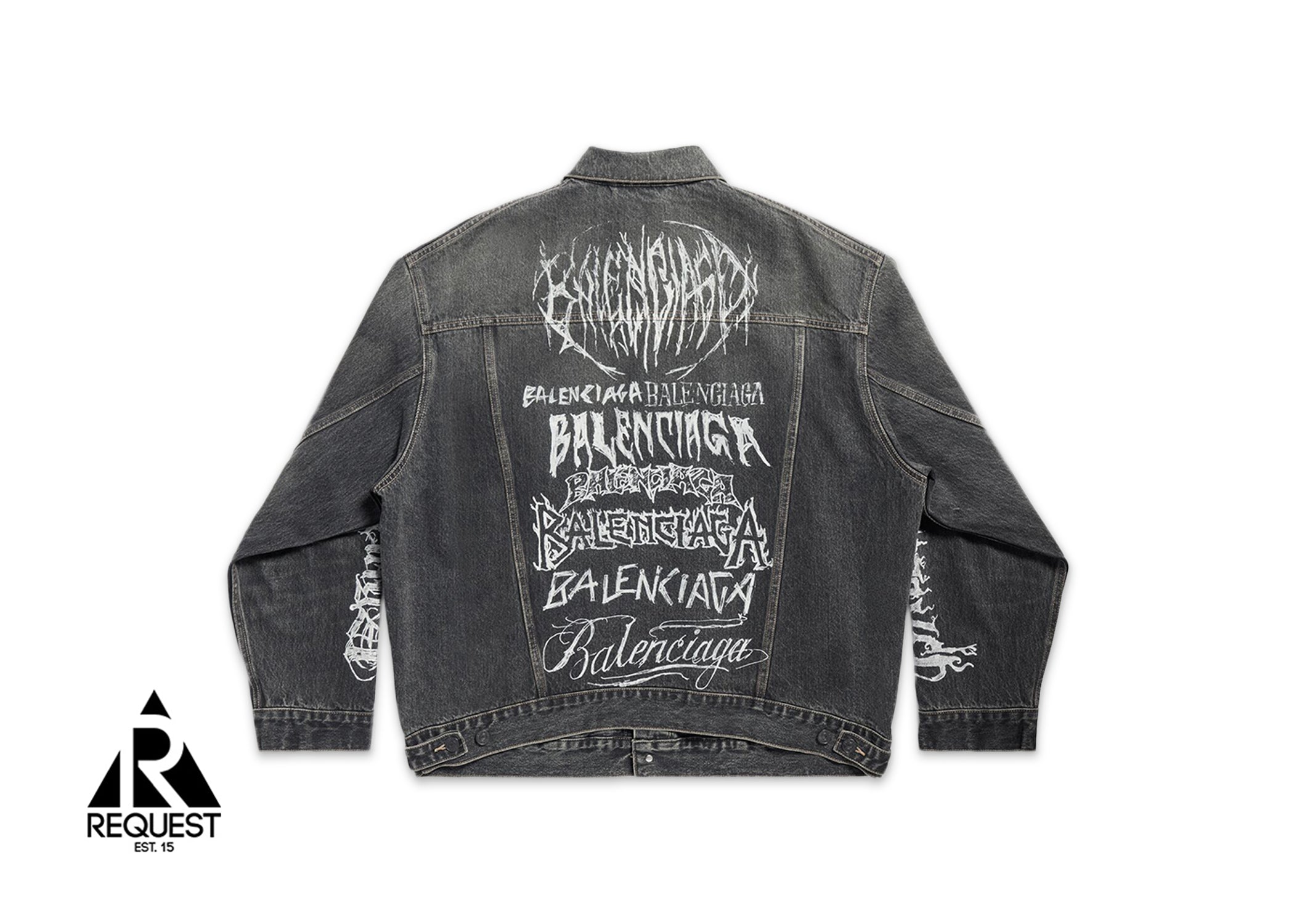 Balenciaga Oversized Denim Jacket - Black Metal