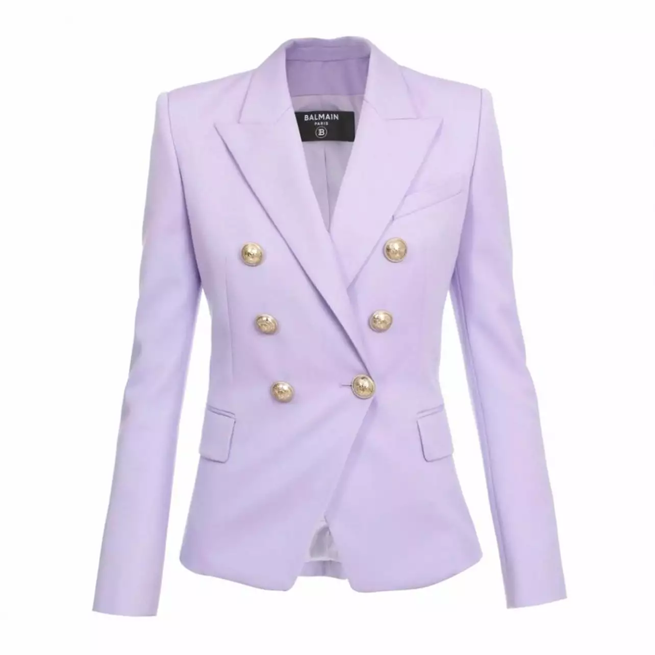 Balmain double breasted blazer, grain de poudre fabric.