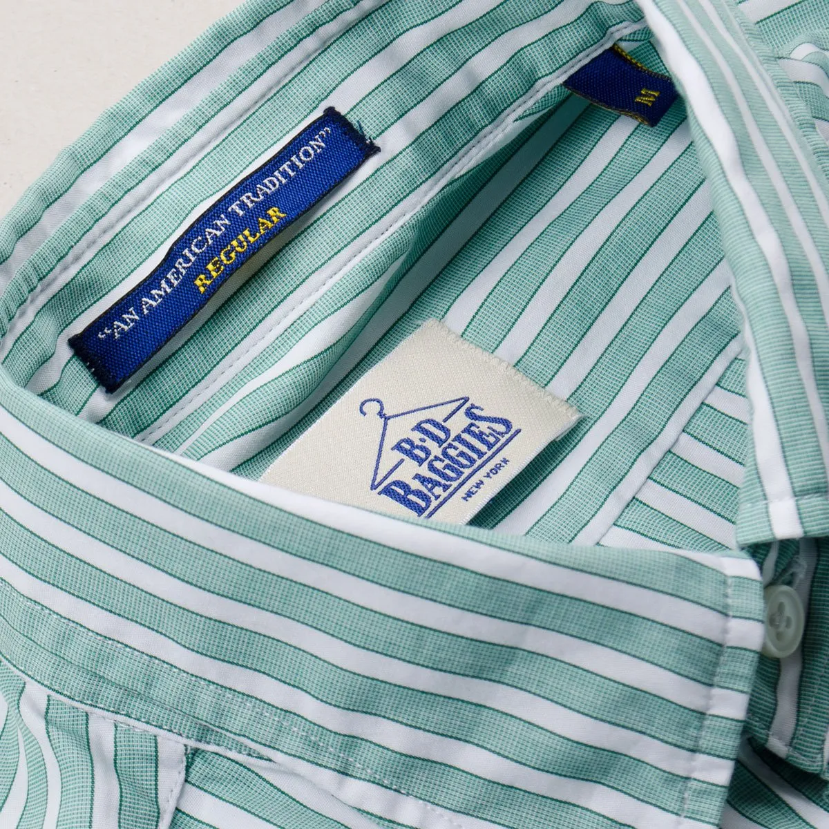 BD Baggies Bradfort BD Shirt With Pocket Green Stripes