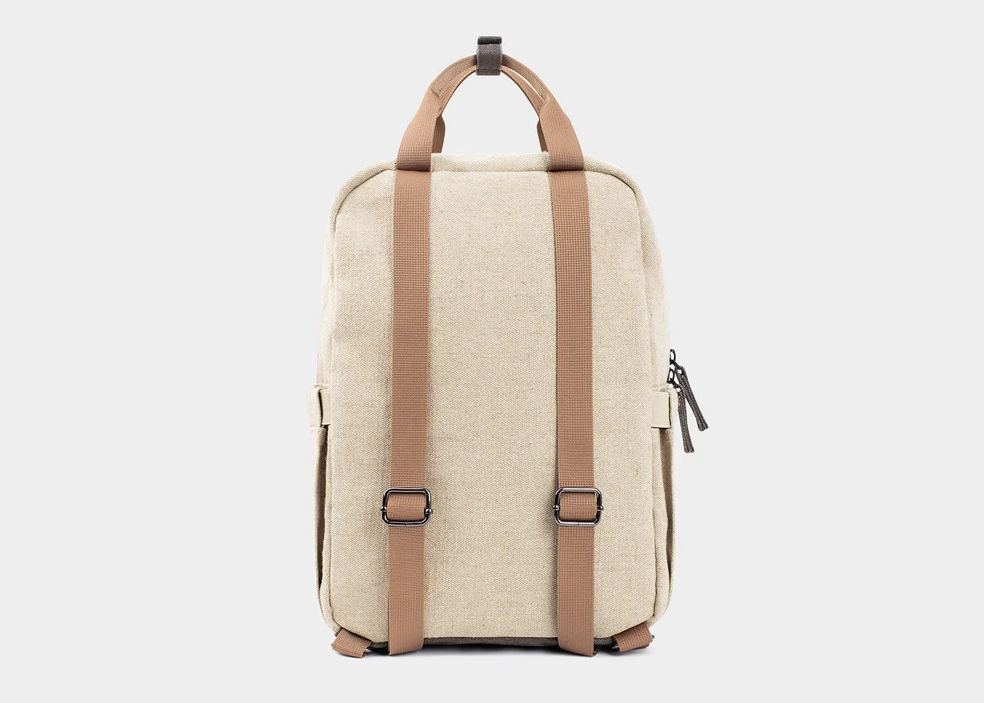 Beige and Green Small Hemp Backpack