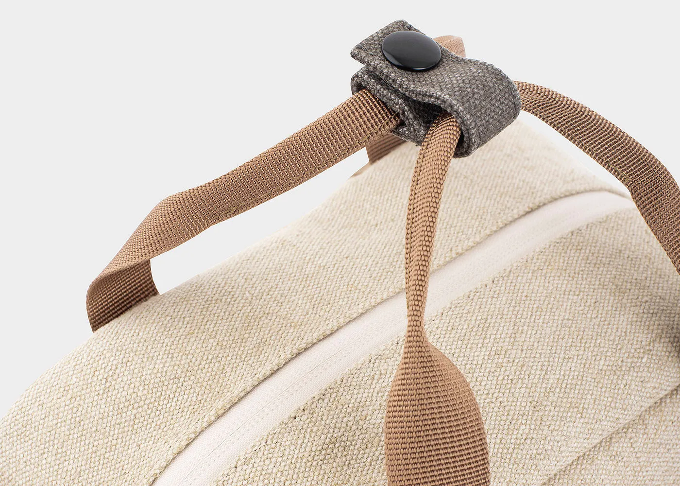 Beige and Green Small Hemp Backpack