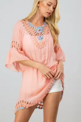 Flowy Bell Sleeve Beach Cover-Up