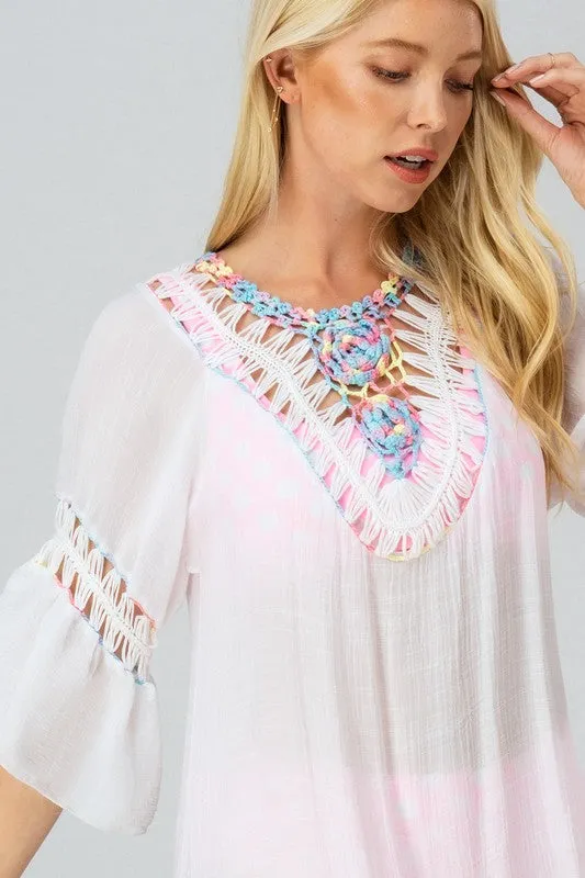 Flowy Bell Sleeve Beach Cover-Up