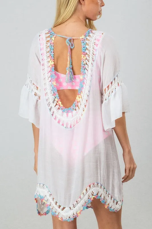 Flowy Bell Sleeve Beach Cover-Up