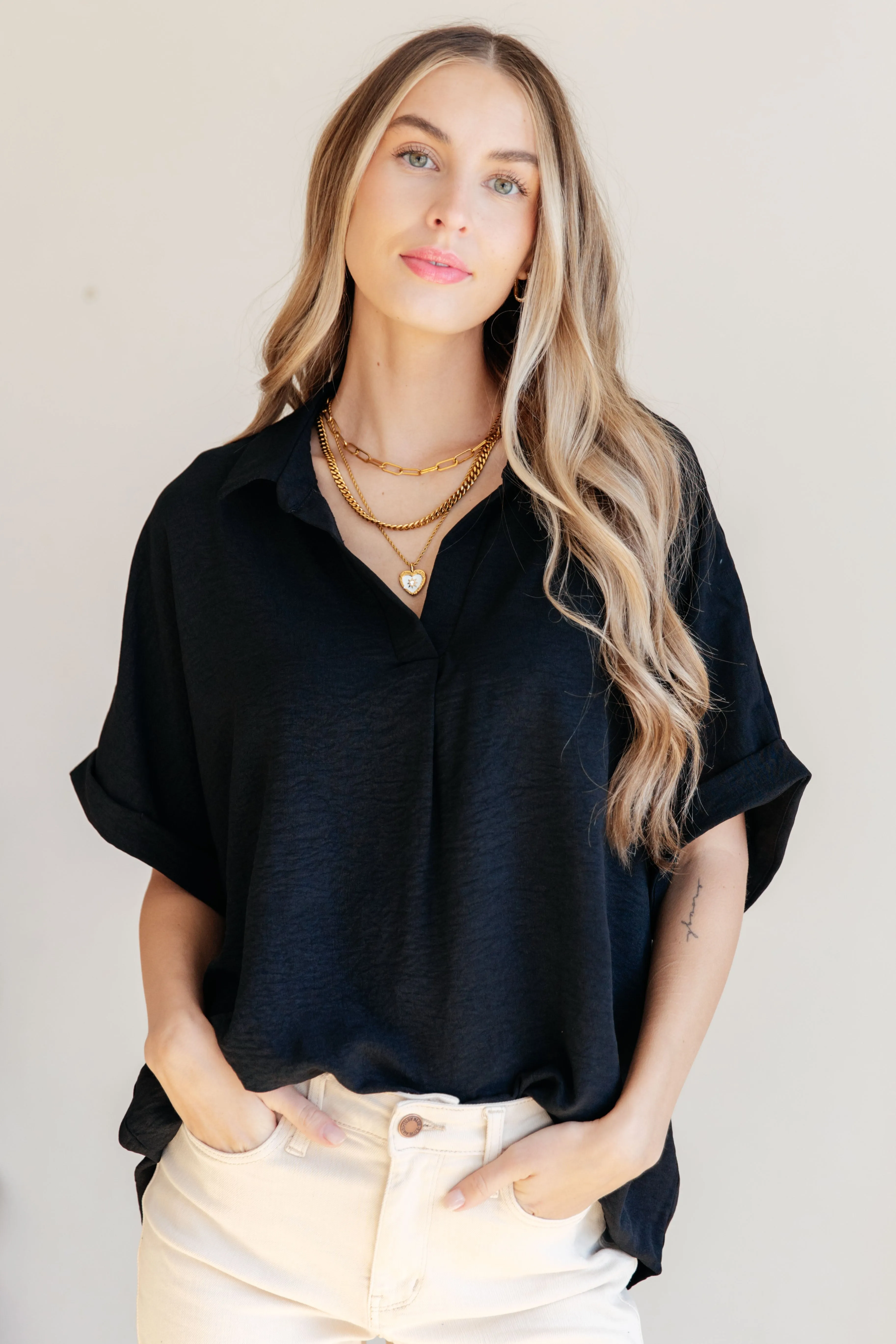 Black Betti Dolman Sleeve Top