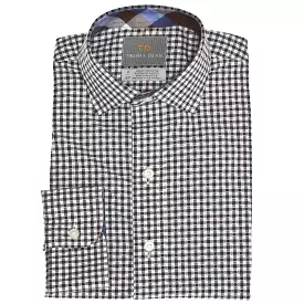 Brown Check Button Down Shirt for Big Boys