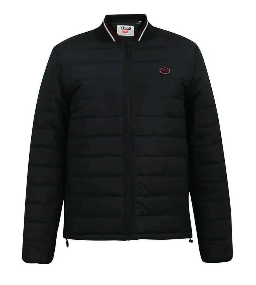 Big Mens Black Puffer Jacket With Rib Collar (JEREMY 2)