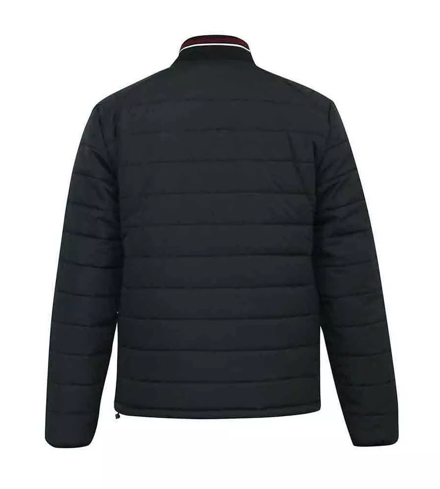 Big Mens Black Puffer Jacket With Rib Collar (JEREMY 2)