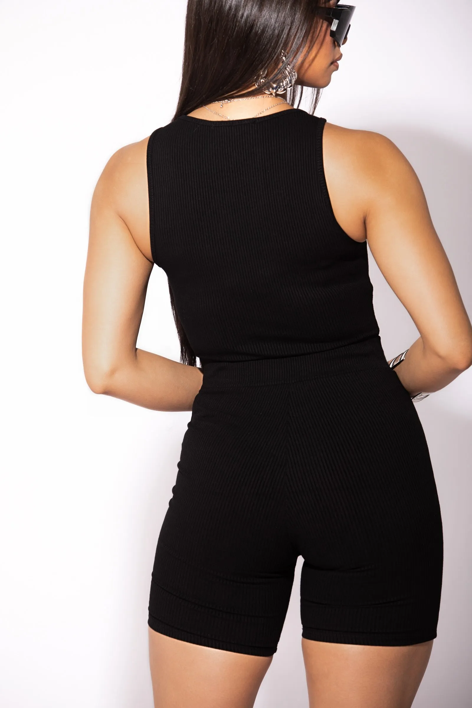 Basic Black Ribbed Bodysuit