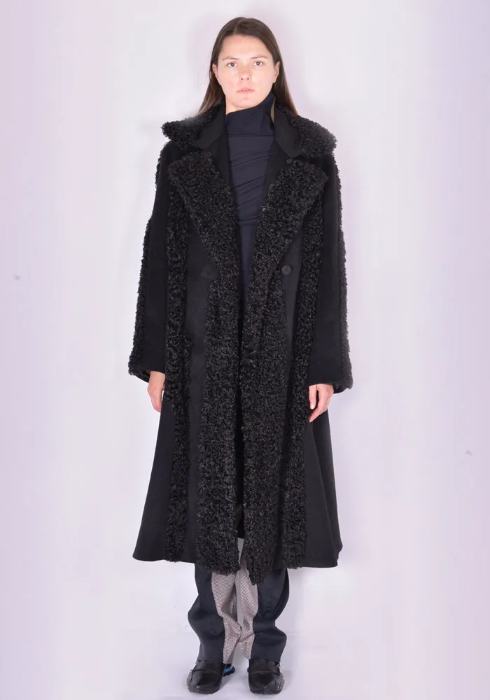 Black Charlotte Detachable Collar Coat by Kiko Kostadinov KKWAW21C04