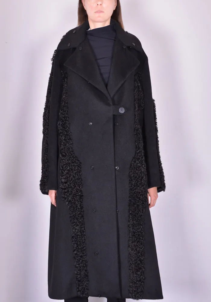 Black Charlotte Detachable Collar Coat by Kiko Kostadinov KKWAW21C04