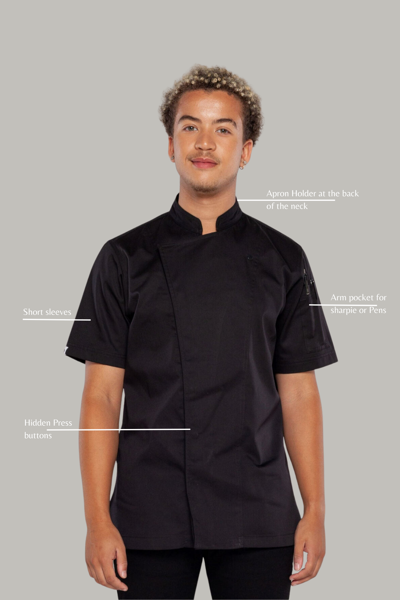 Black Chef Jacket Tunic