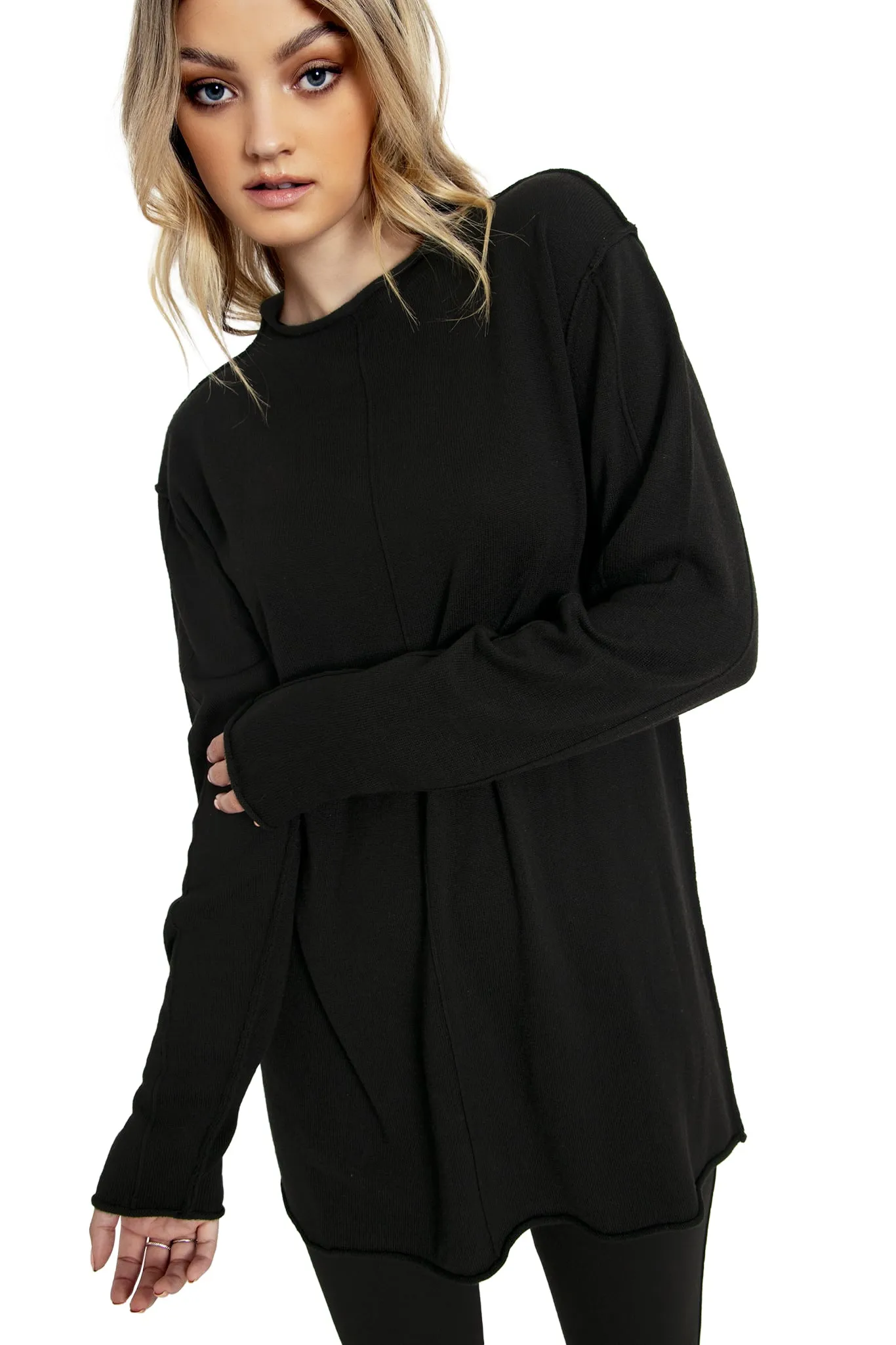 Black Grunge Sweater Knit Oversized