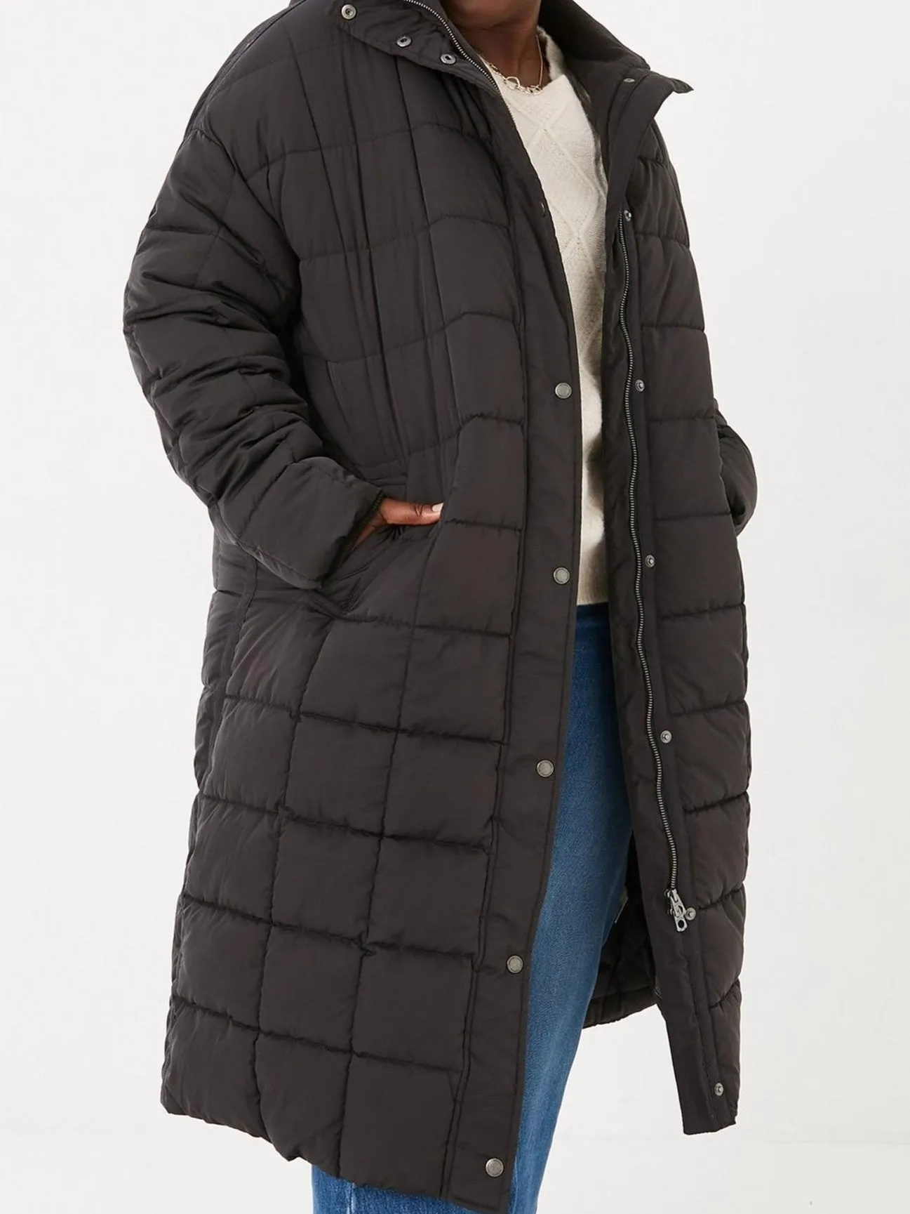 Black Harley Puffer Coat for Women by Fatface