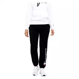 Black high waisted trackpants for women by Champion