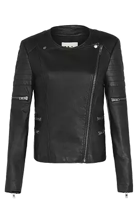 Black leather Greenwich Street motor jacket