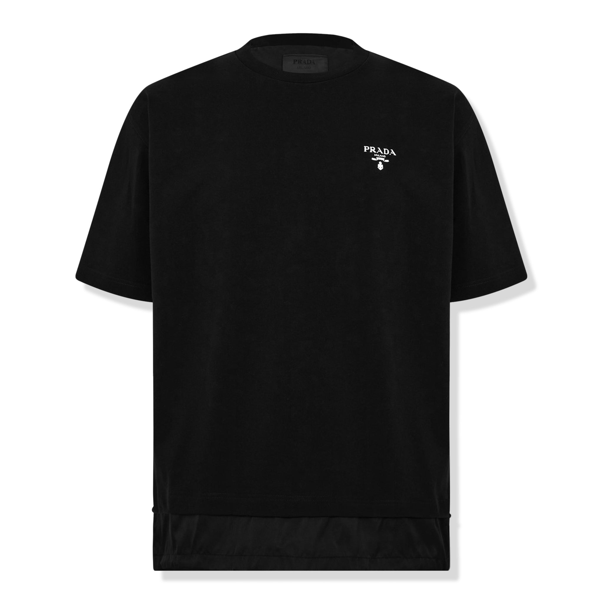 Black Prada Logo Re-Nylon Jersey T-Shirt - Shop Now