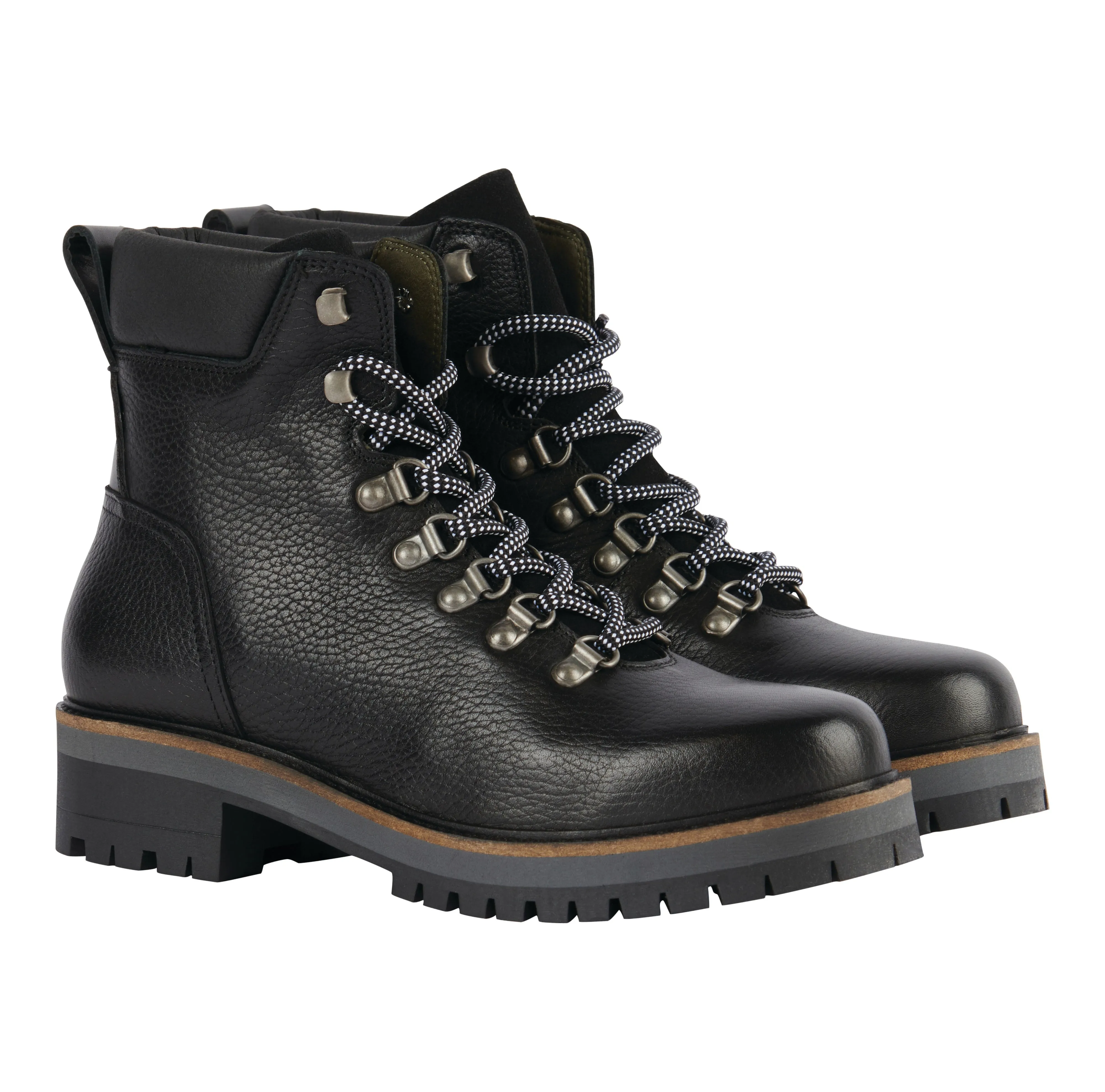 Black Stanton Leather Hiker Boot LFO0529 by Barbour