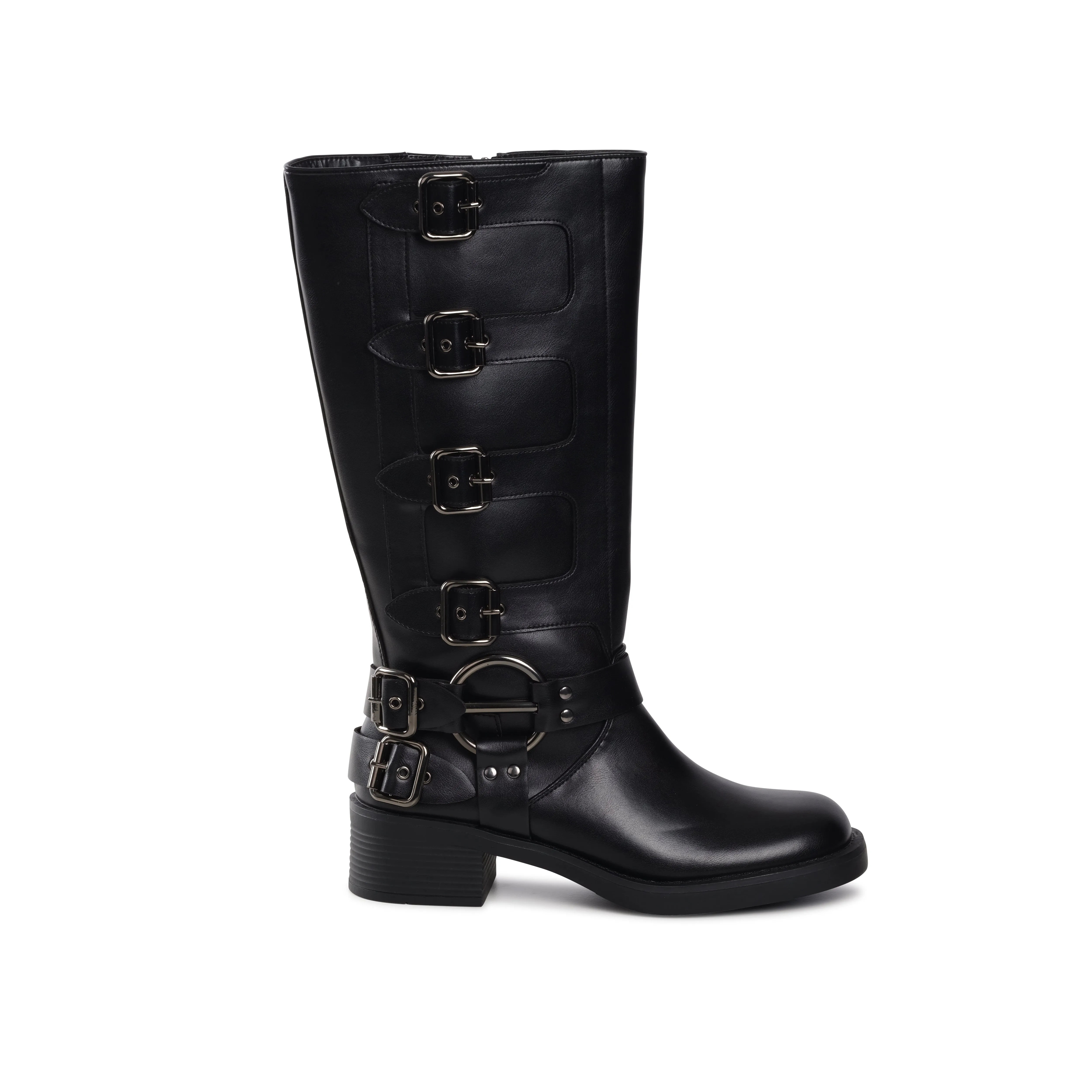 Black Violet Biker Boot