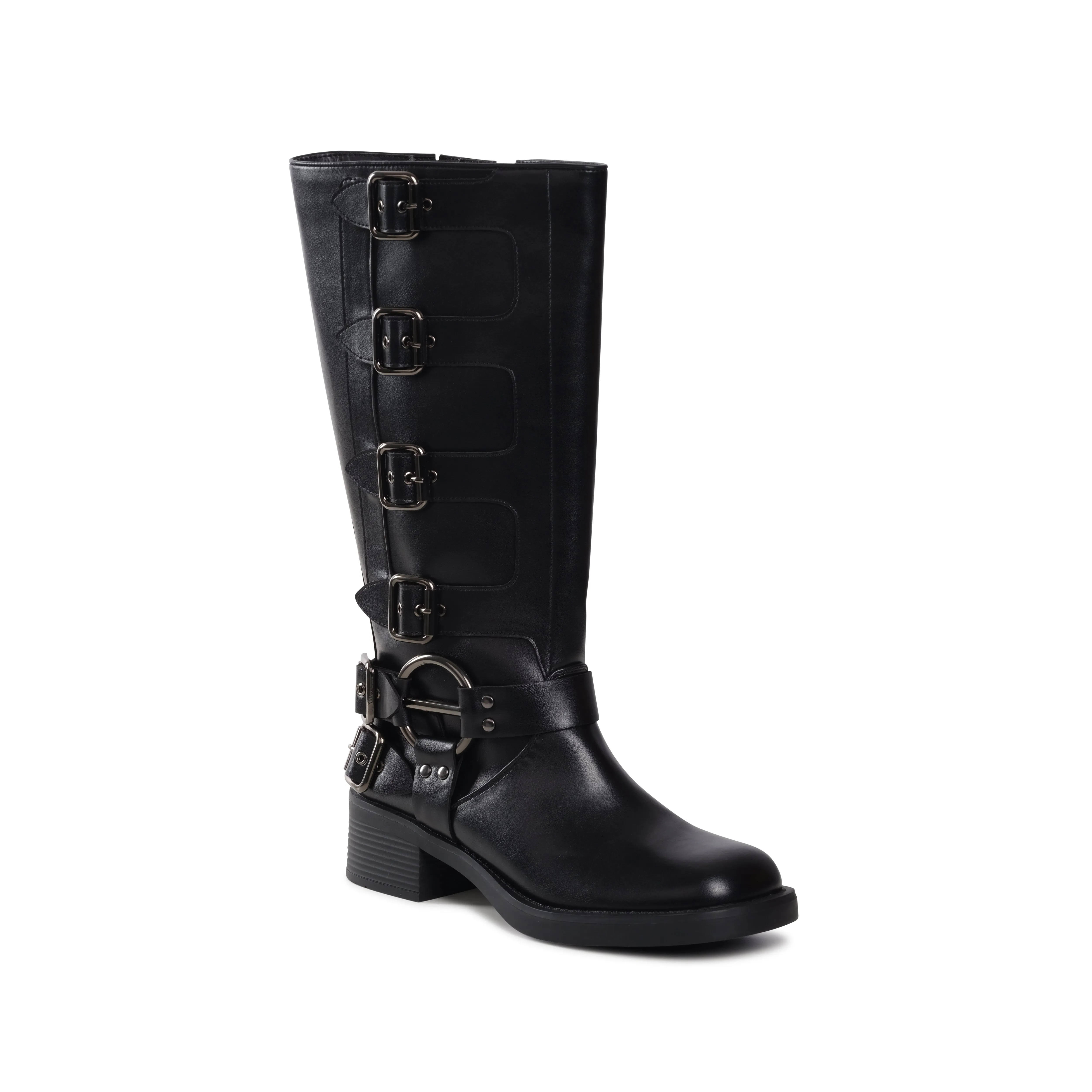 Black Violet Biker Boot