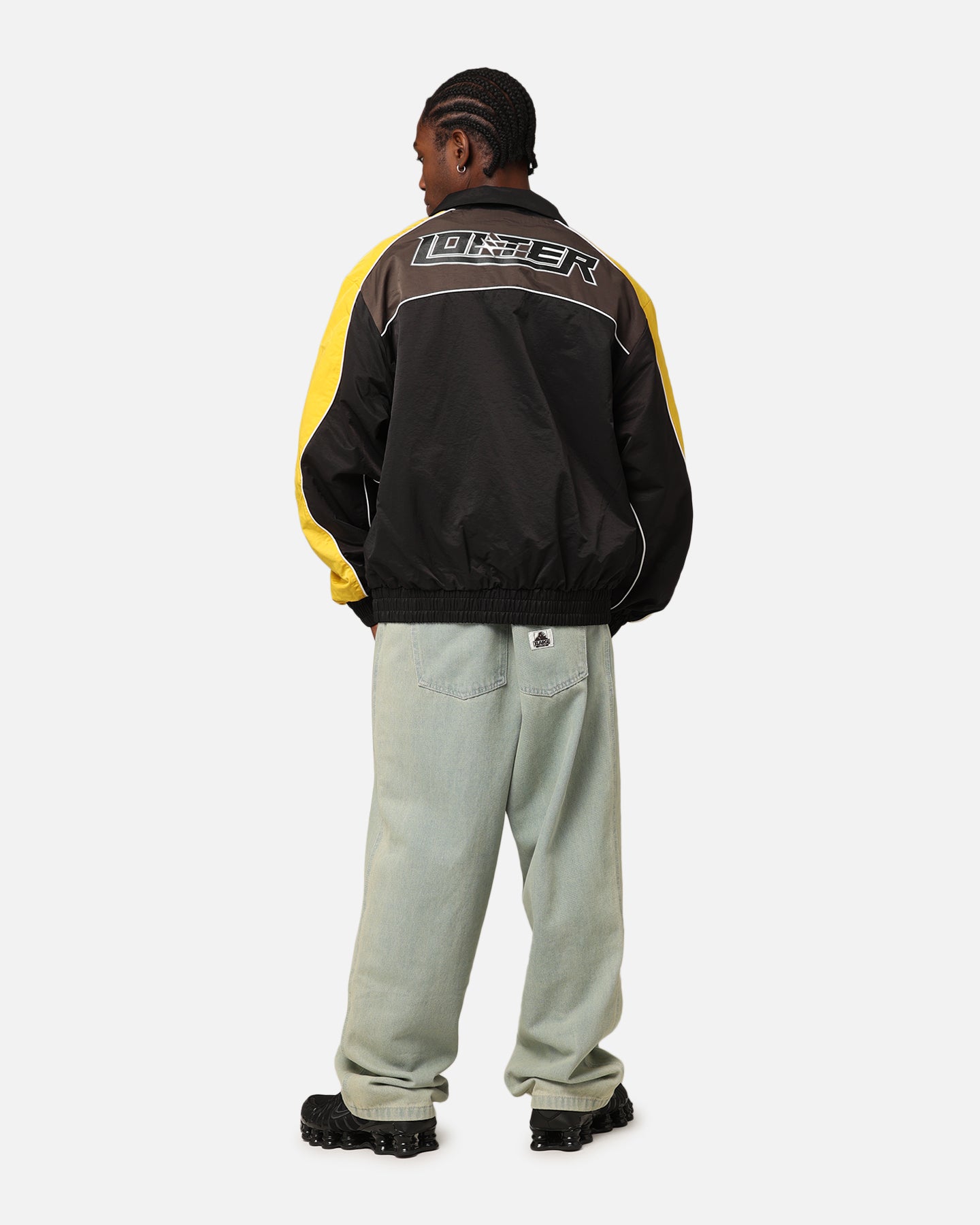 Black/Yellow Track Jacket in Loiter Paradise Design