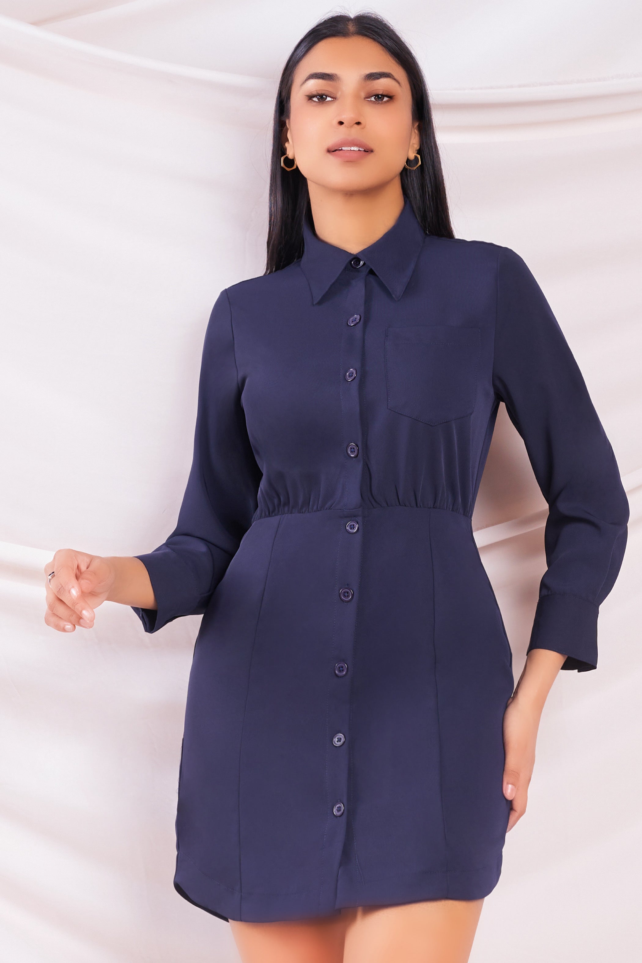 Blue Shirt Dress