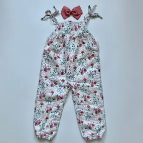 Linen Floral Romper for 2-Year-Olds by Bonnet A Pompon