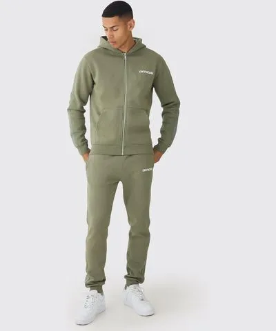 BoohooMAN Mens Slim Fit Zip Through Mesh Panelled Hooded Tracksuit