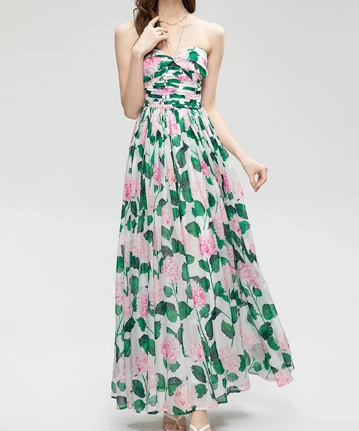 Botanical Print Maxi Dress