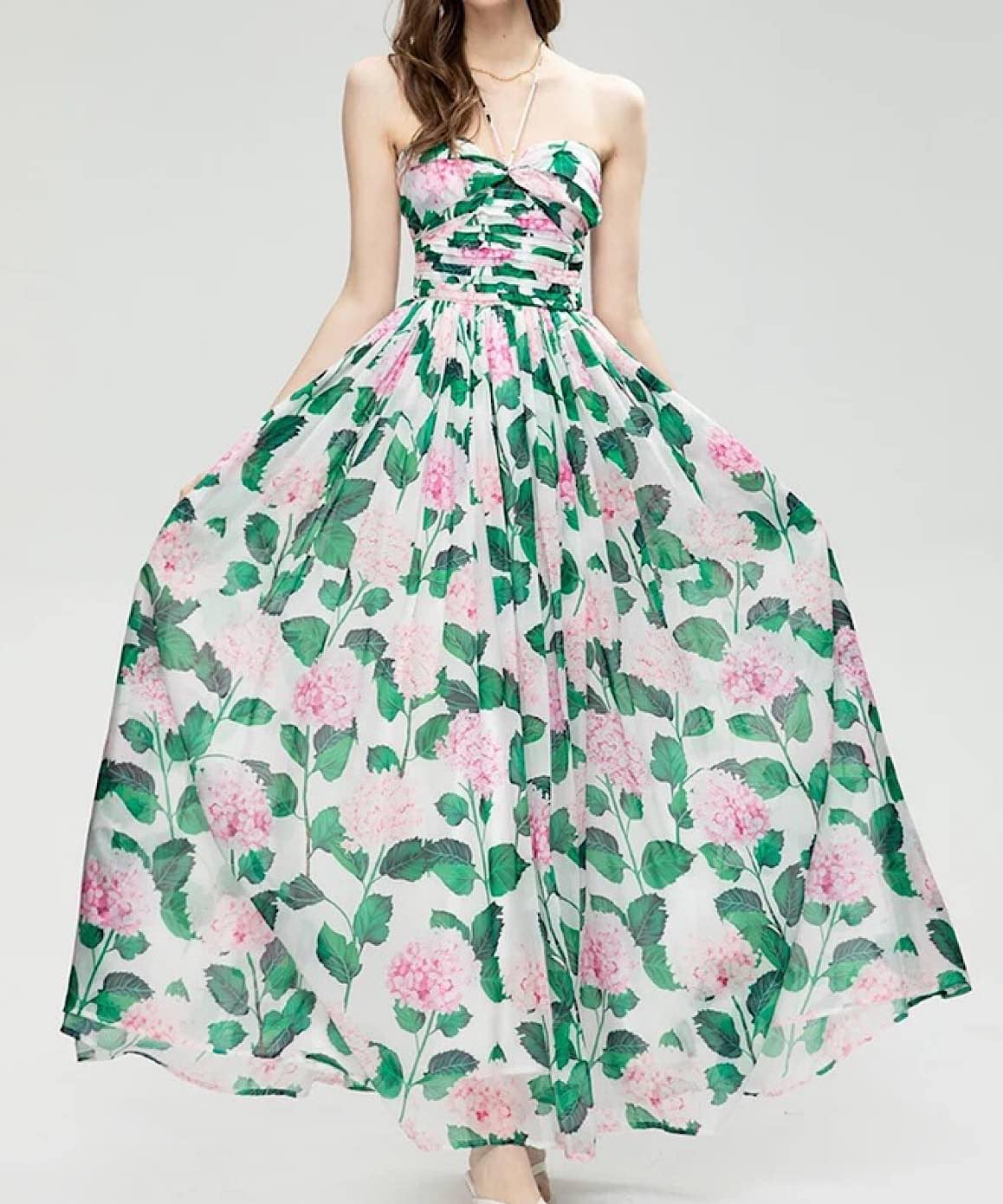 Botanical Print Maxi Dress