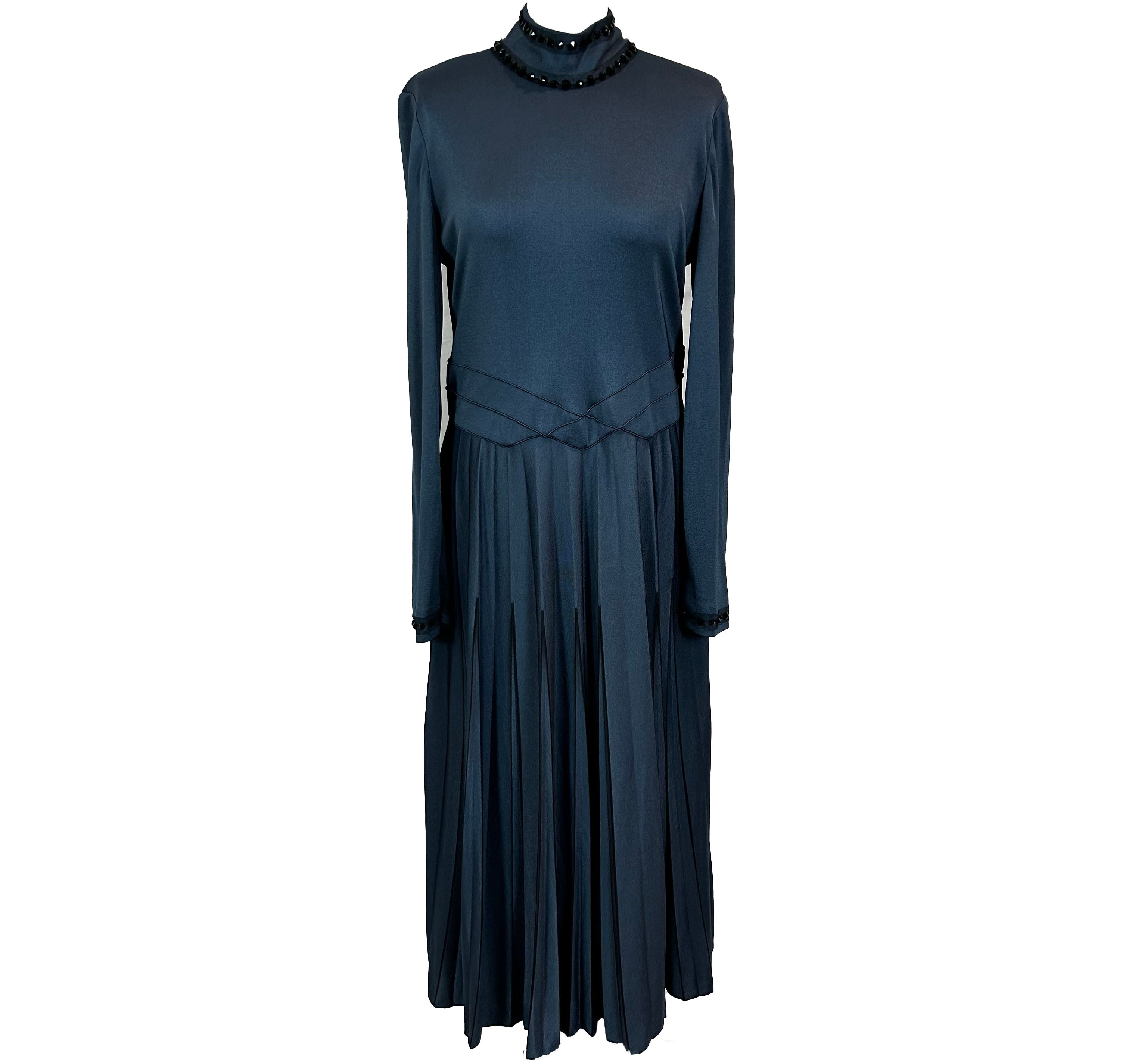 Bottega Veneta maxi dress XL blue jewel embellished 1880