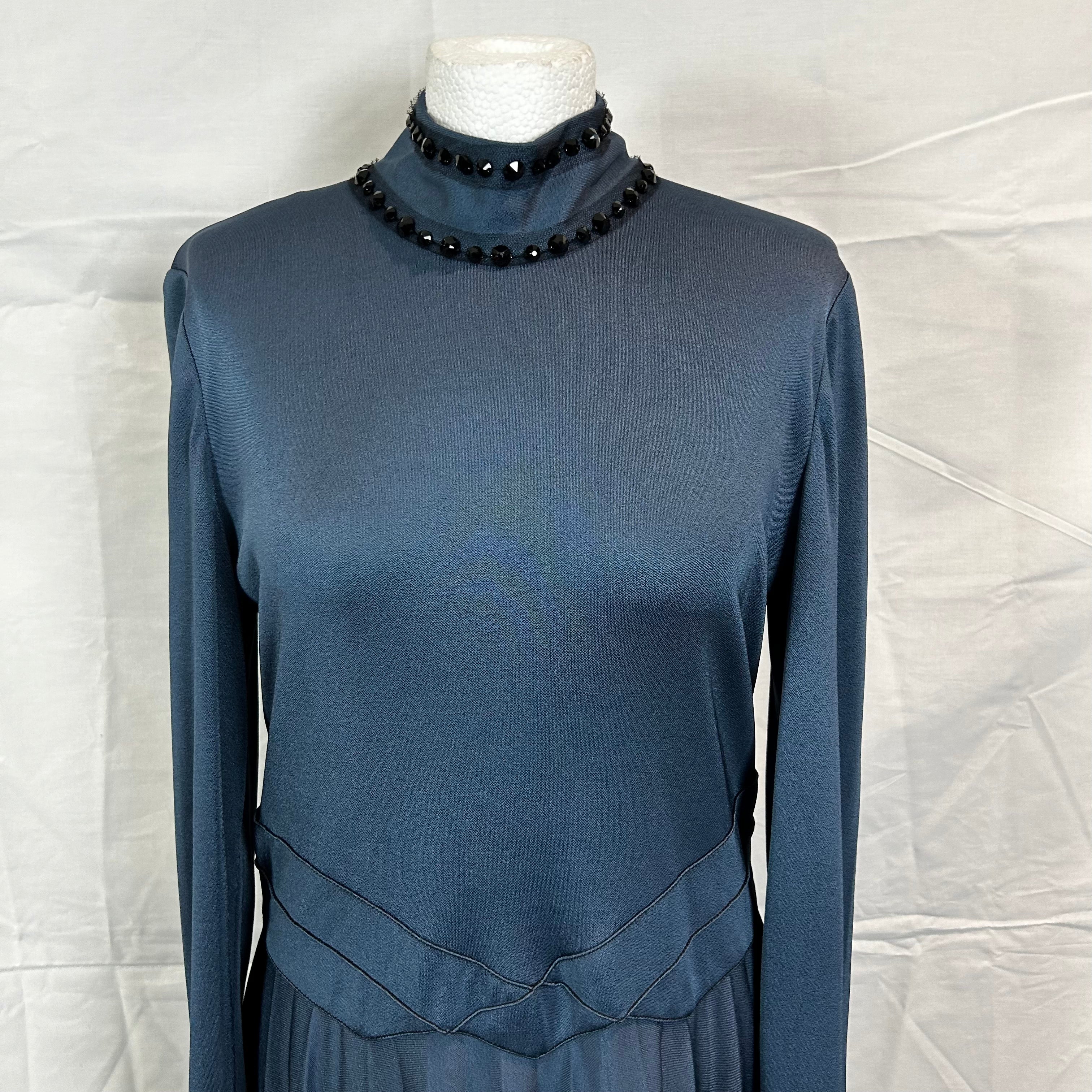 Bottega Veneta maxi dress XL blue jewel embellished 1880