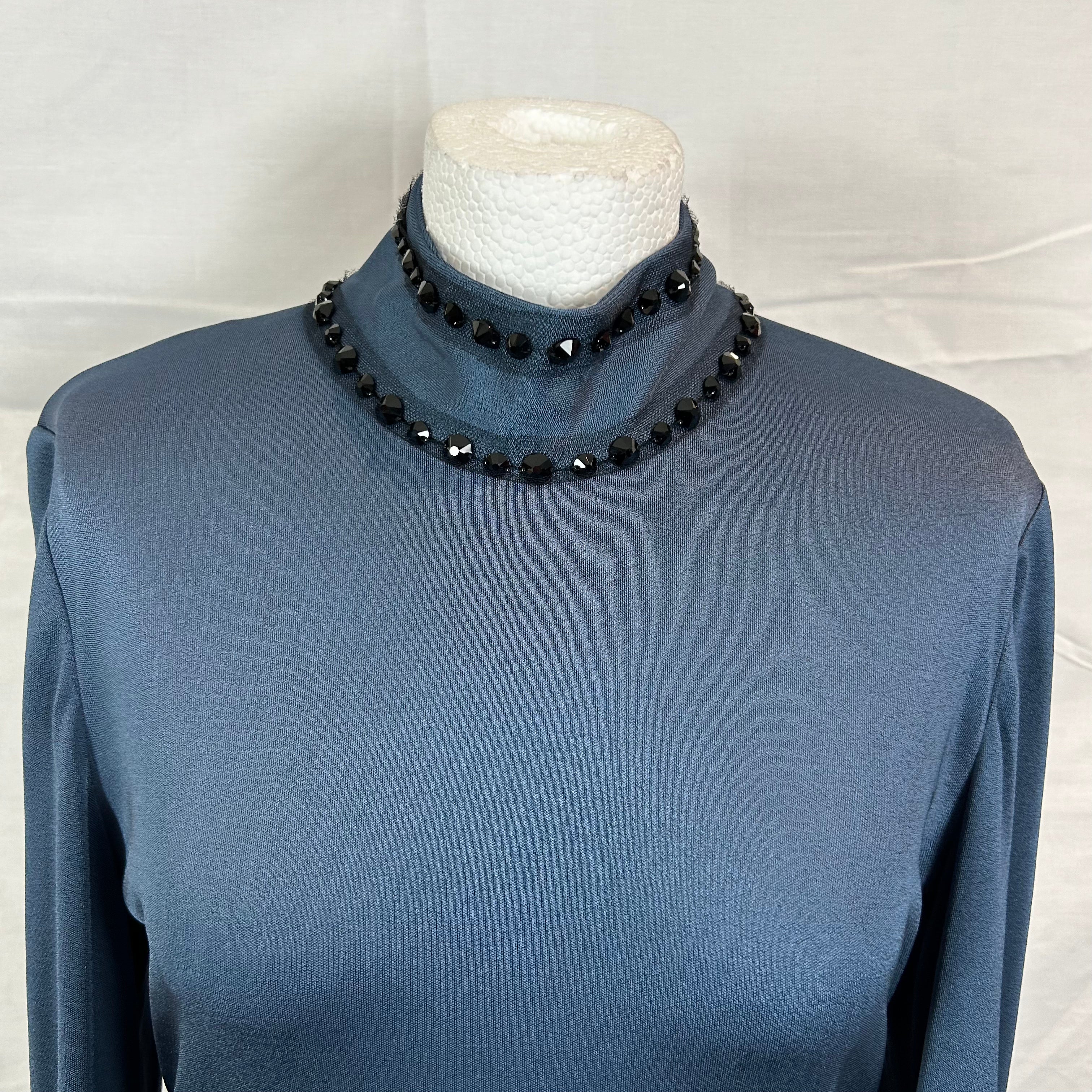 Bottega Veneta maxi dress XL blue jewel embellished 1880