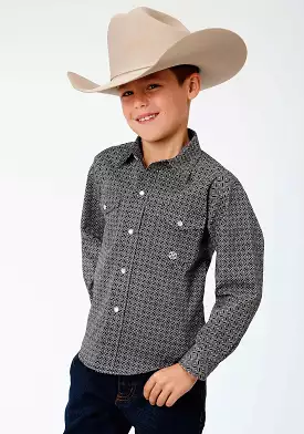 Boys' Long Sleeve Black Roper Amarillo Collection Shirt