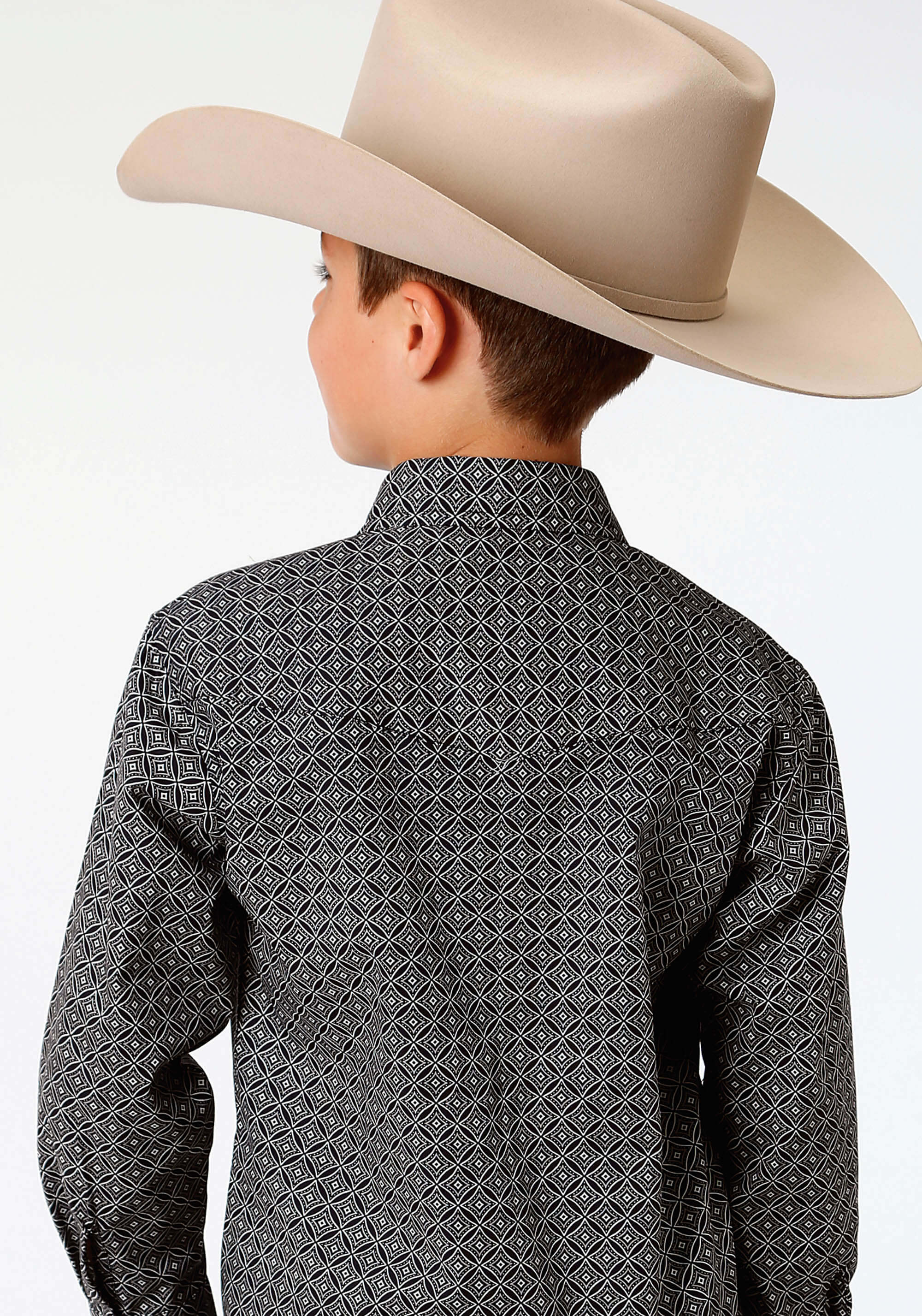 Boys' Long Sleeve Black Roper Amarillo Collection Shirt