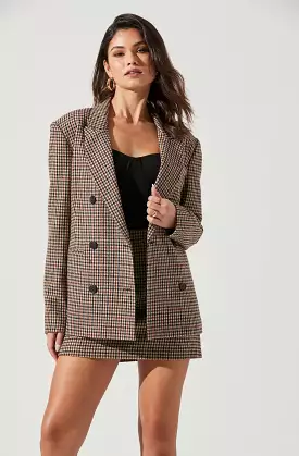 Brina Plaid Double Breasted Blazer: Shop now