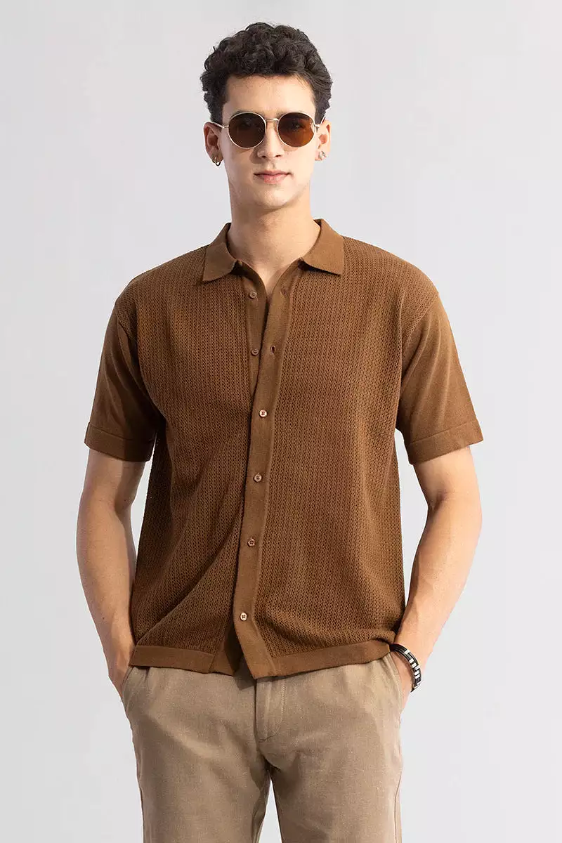 brown knit shirt