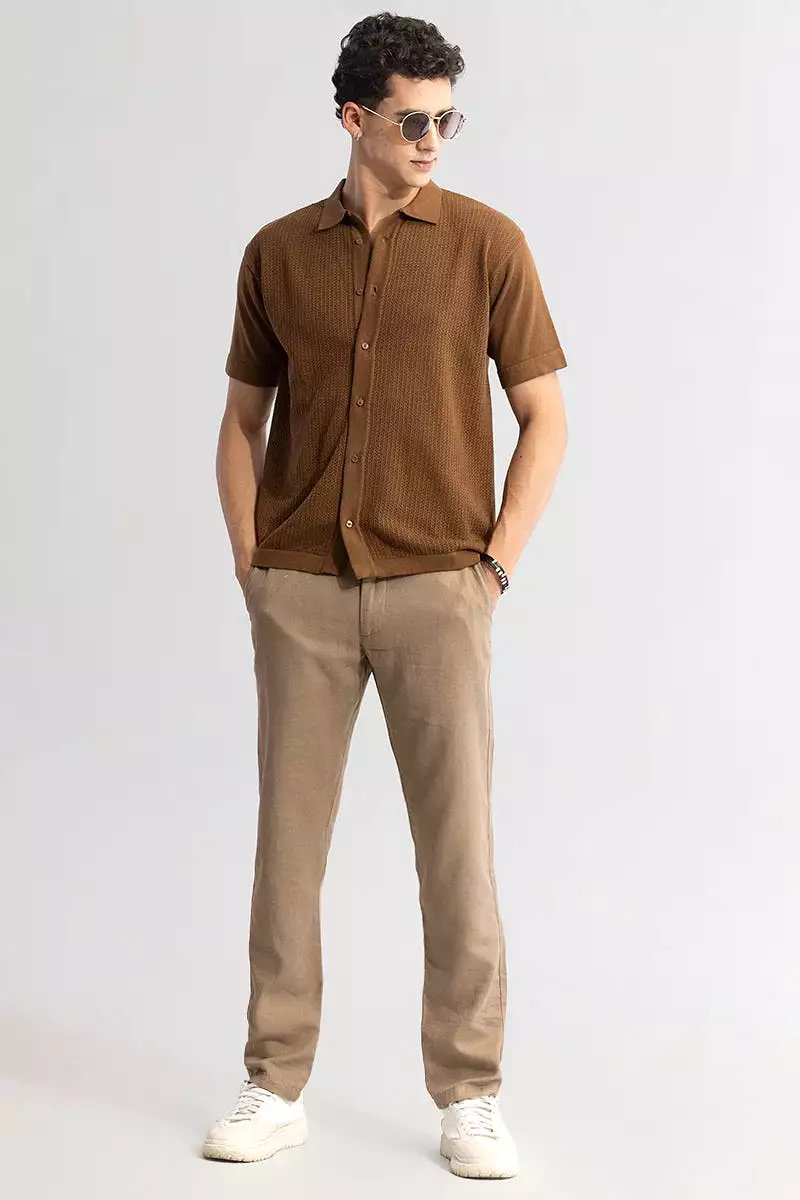 brown knit shirt