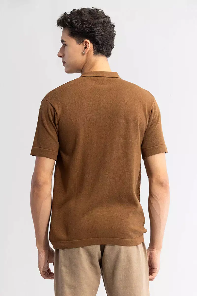 brown knit shirt