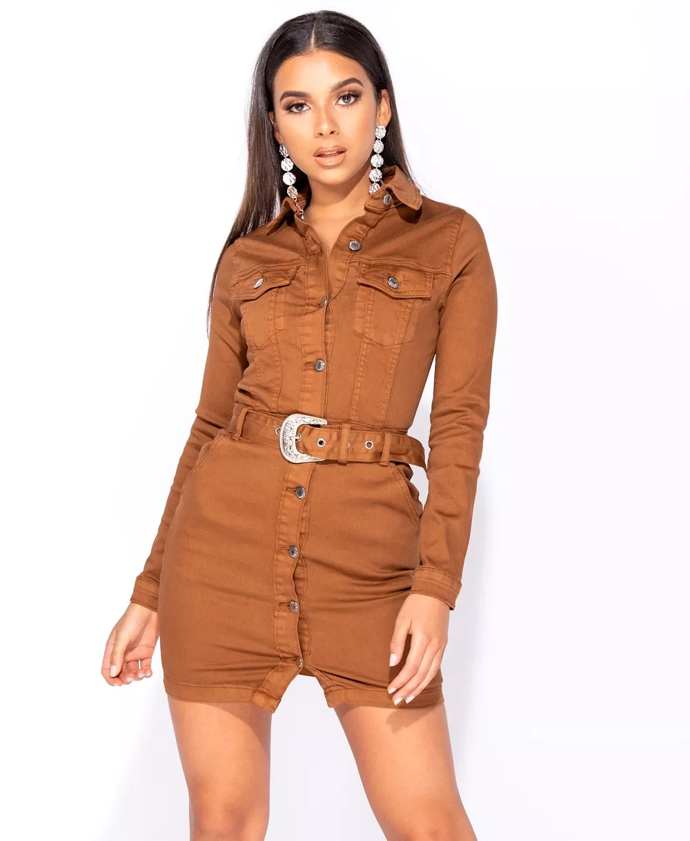 Brown Shirt Dress