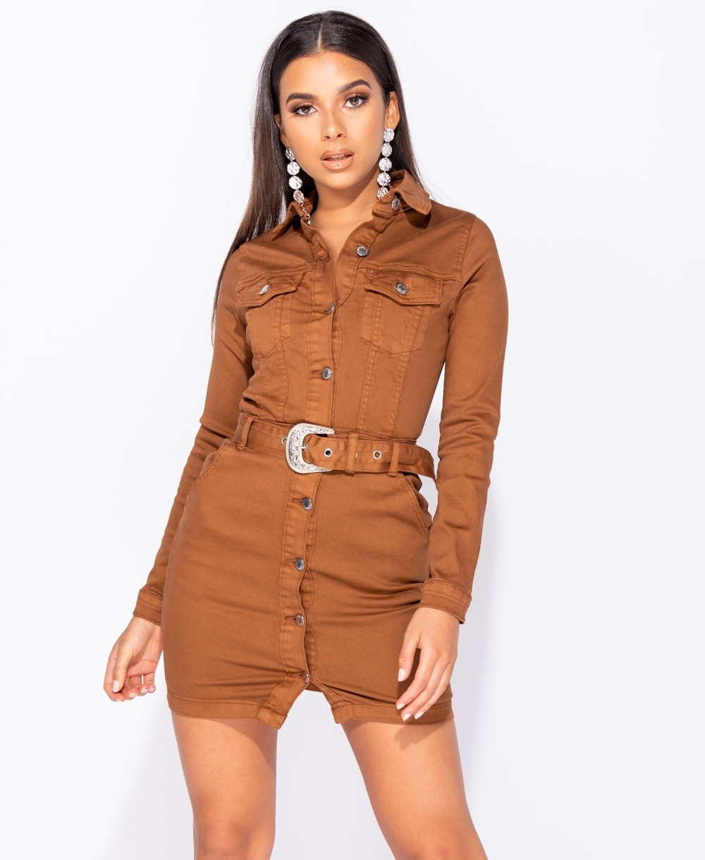 Brown Western Shirt Dress - Best Price, Best Quality | Shop Now